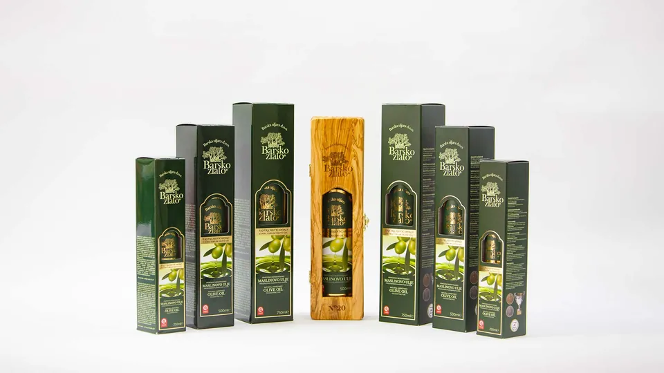 The full Barsko zlato range, from the 250 ml bottle to the Special Edition box