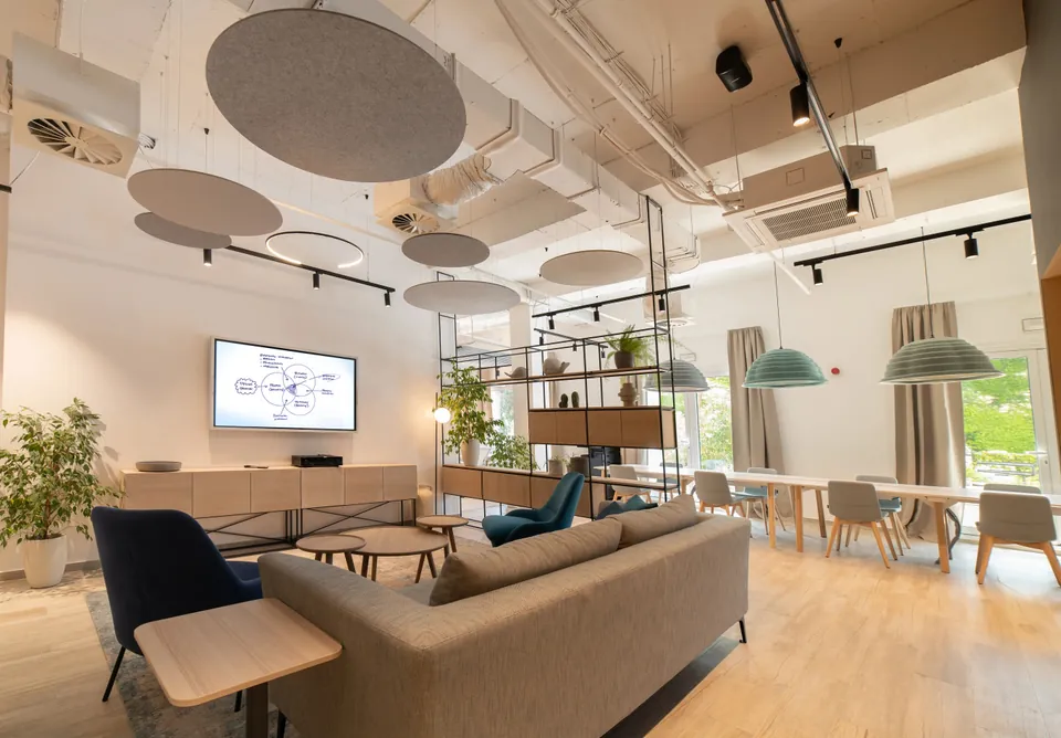 The co-working room at the hotel