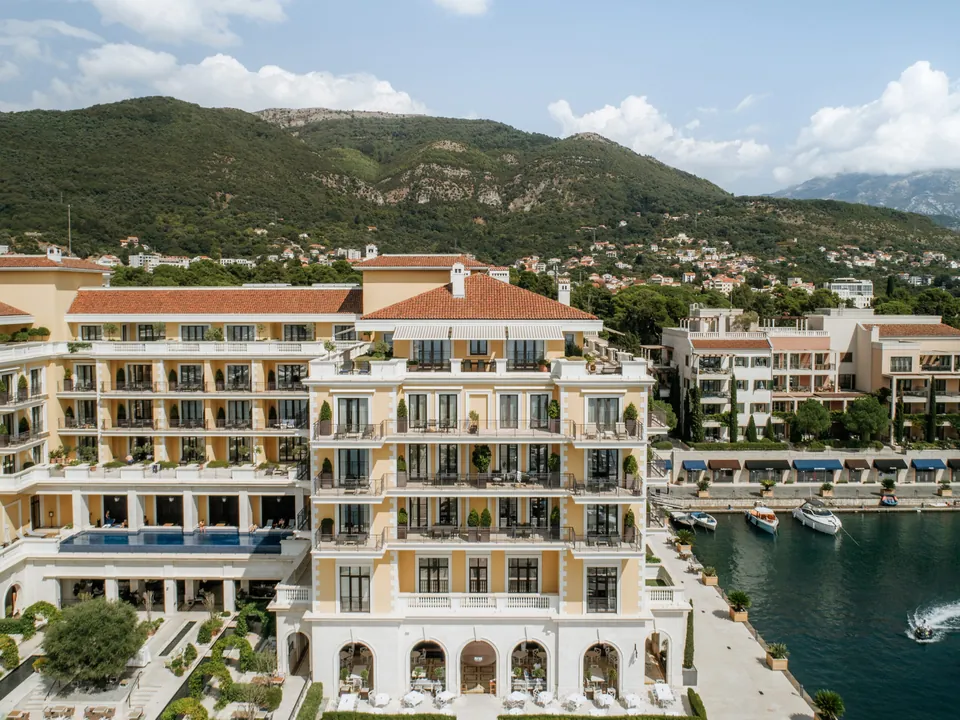 Regent Porto Montenegro facade overlooking the marina